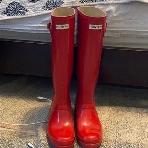 Red Hunter rain boots